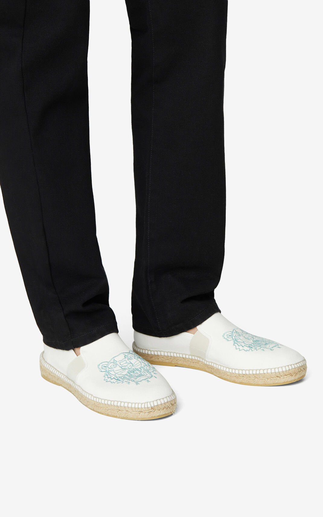 Kenzo Tiger elasticated Alpargatas Hombre Blancas | 8231509-SE